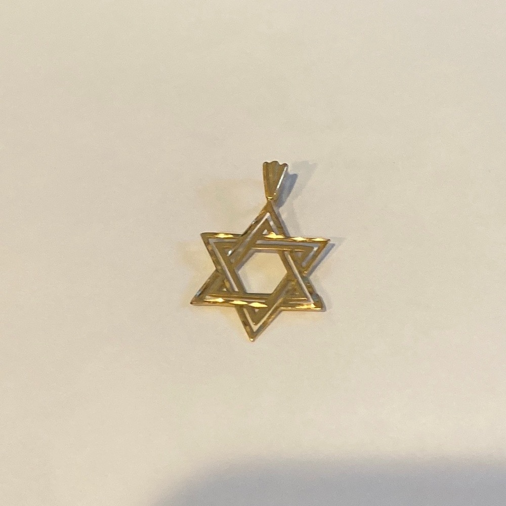 14k gold Star of David charm.